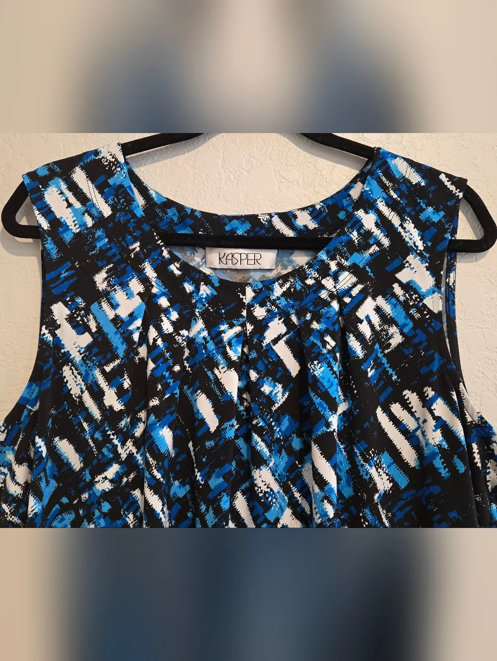 Kasper Abstract Print Sleeveless Top - XL - Picture 3 of 4